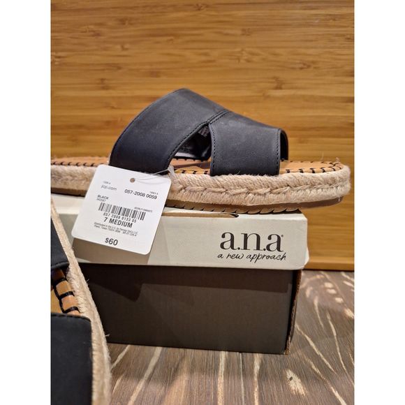 A.N.A. Black Sandal NWT and Box SZ 7 - Picture 3 of 8